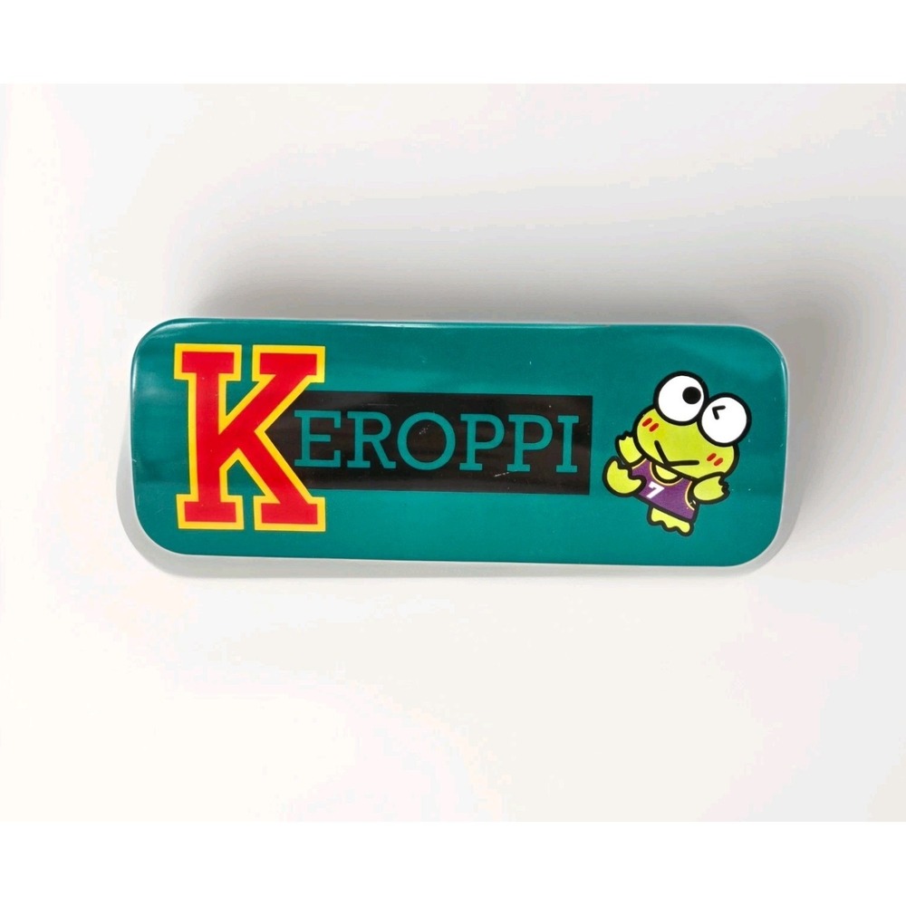Vintage Sanrio My Keroppi Frog Tin Metal Pen Case Pencil Box 1994 Y2K Rare Green